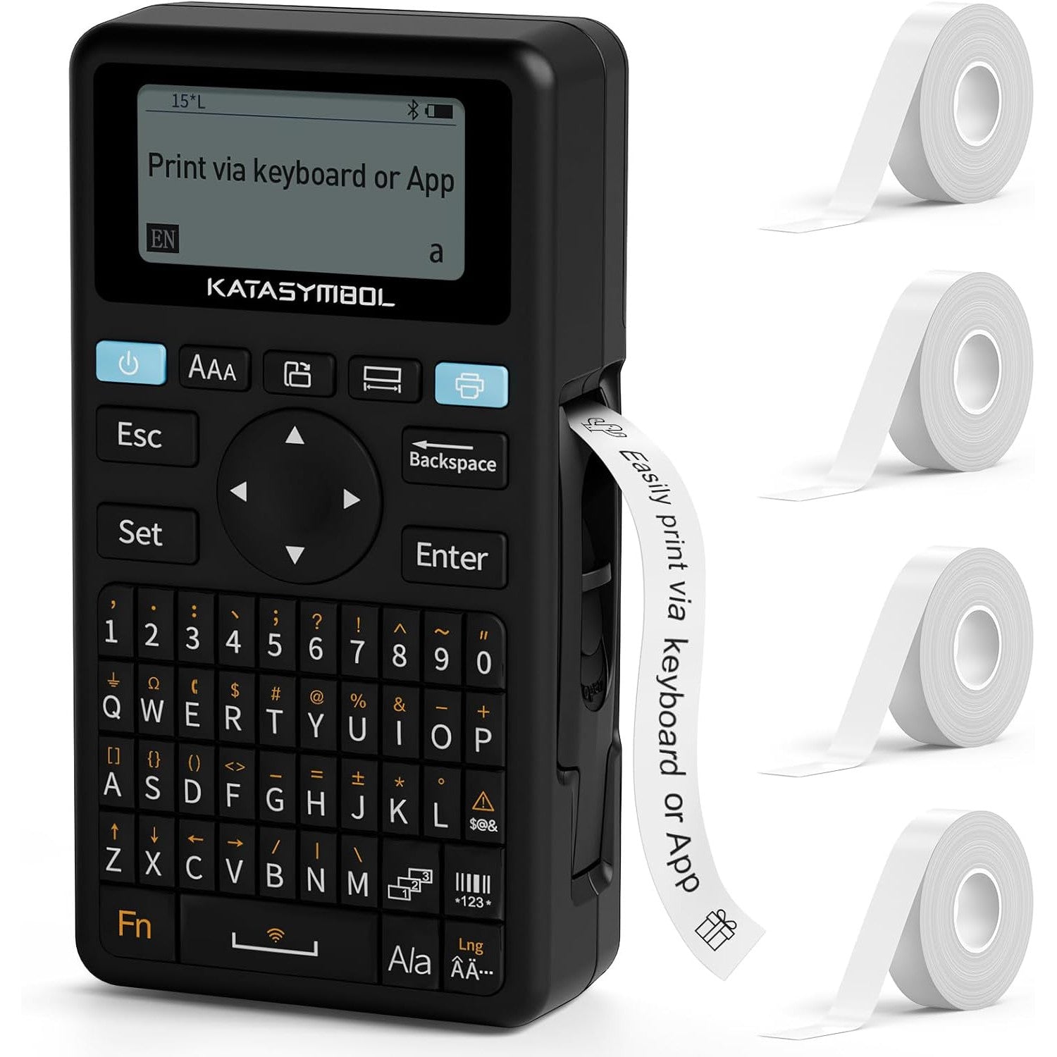Imprimanta de etichete portabila Bluetooth cu aplicatie dedicata, acumulator 1200 mAh, 4 role etichete autoadezive, compatibil cu iOS si Android