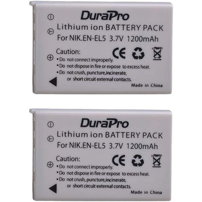 Set 2 acumulatori EN-EL5 1200 mAh si incarcator cu display LCD pentru Camere Nikon Coolpix P530, P520, P510, P100, P500, P5100, P5000, P6000, P90, P80