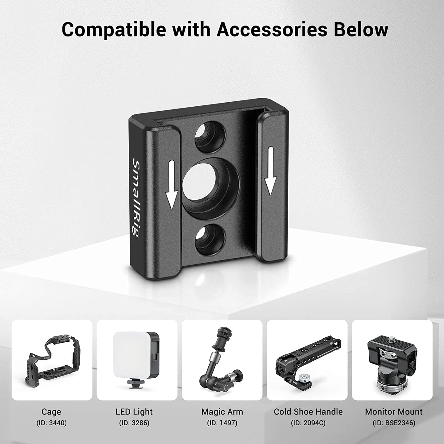 Set 2 adaptor cold shoe cu filet de 1/4 inch, imbusuri, suruburi 1/4 inch si suruburi 2.5, pentru camera cage, blit, monitor, trepied, camera video DSLR, Smallrig 2060