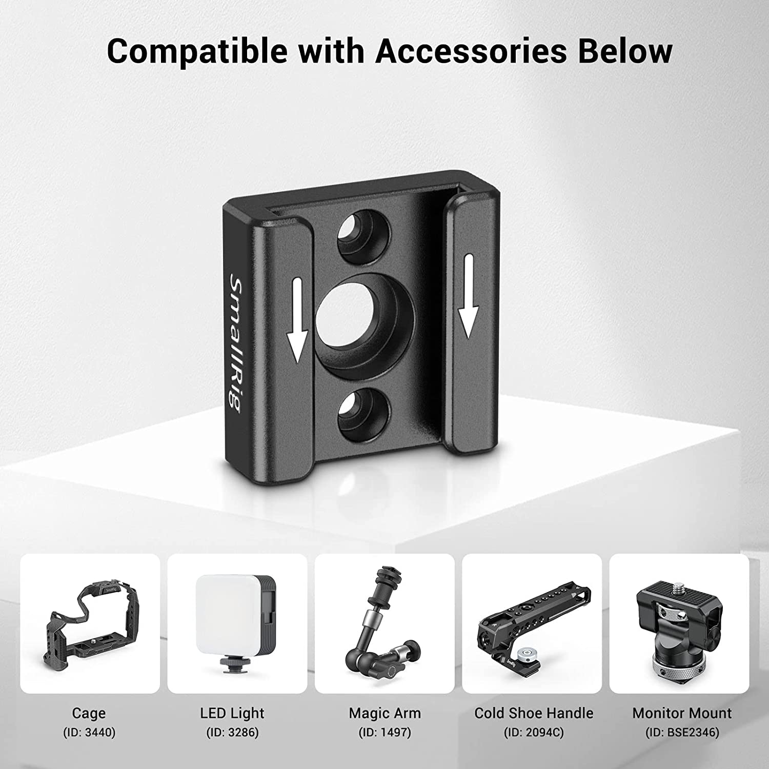 Set 2 adaptor cold shoe cu filet de 1/4 inch, imbusuri, suruburi 1/4 inch si suruburi 2.5, pentru camera cage, blit, monitor, trepied, camera video DSLR, Smallrig 2060