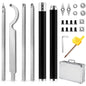 Set unelte prelucrare lemn, cutite pentru strung lemn, cu placute amovibile din carbura si tije de prelungire, dalti strunjire in cutie de transport si depozitare din aluminiu