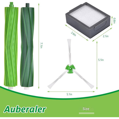 Set accesorii compatibile iRobot Roomba seria e/i/j (i7, i7+, j7, j7+, i3, i4, i6, i8, E5, E6), 18 piese - perii cauciuc, filtre HEPA, perii laterale, kit complet