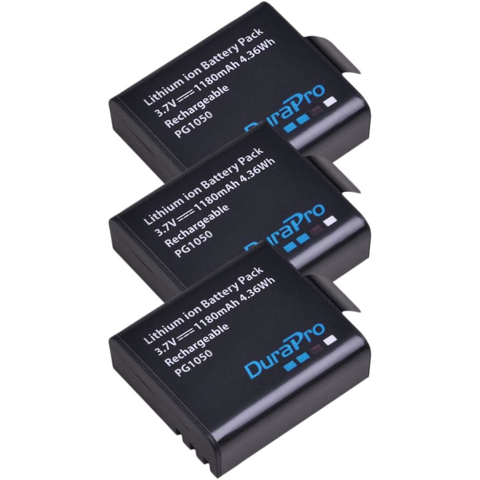 Set de 3 acumulatori PG1050 SJ4000 1180 mAh cu incarcator USB display LCD pentru AKASO EK5000 EK7000 SJCAM SJ4000 SJ5000 EKEN M10 4 carate H8 H9 H9R H8R GIT-LB101 GIT PG900