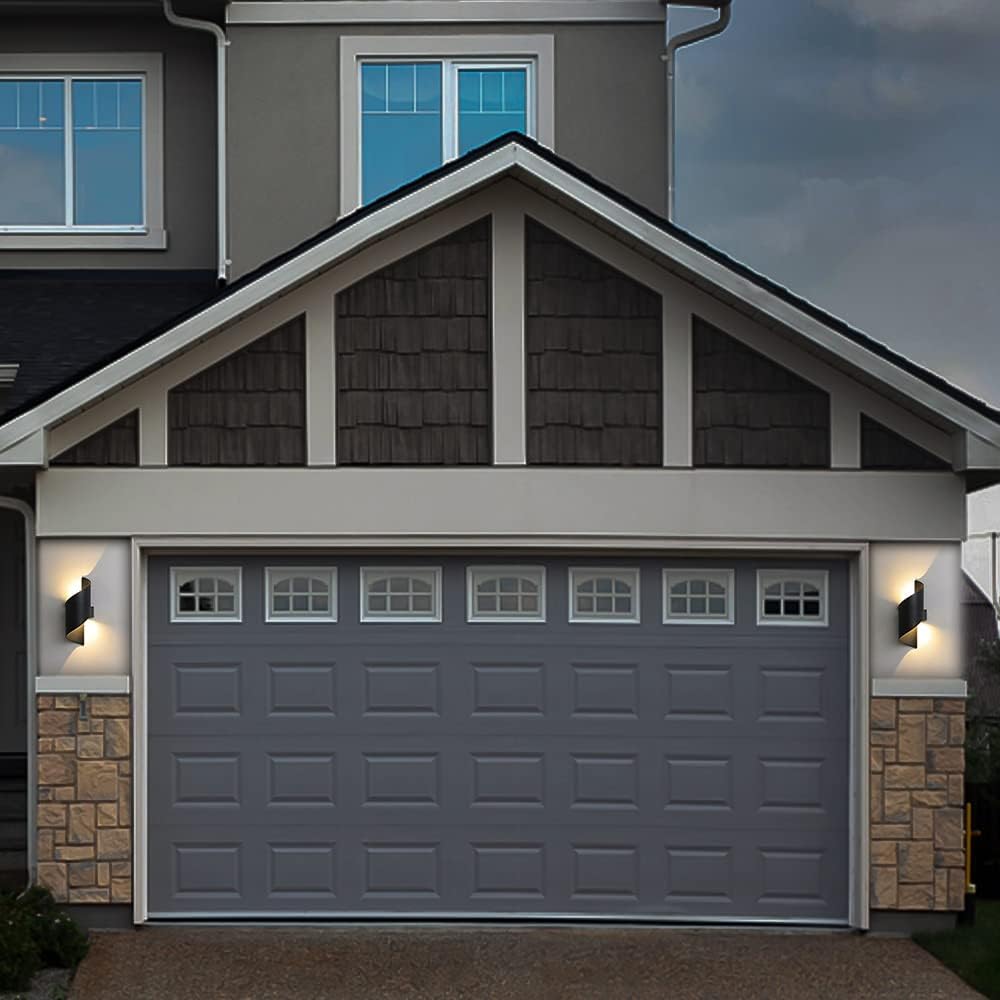 Aplica LED, lampa de perete de exterior/interior, din metal, alb cald 3000 K, impermeabila IP65, pentru gradina, living, baie, dormitor, negru