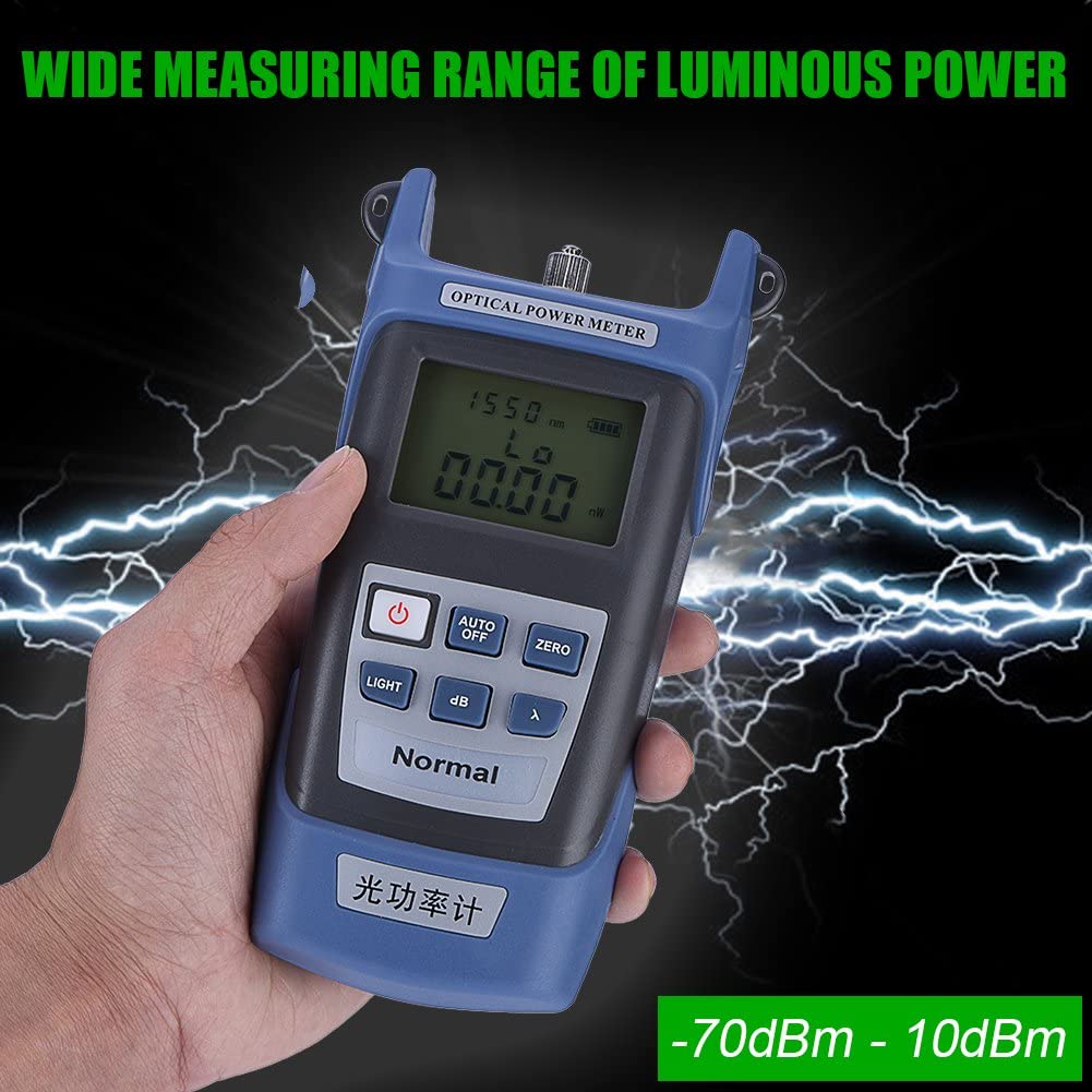 Tester cablu fibra optica, powermetru digital de inalta precizie, de la -70dBm la 10dBm, lungime de unda 850-1625 nm, indicator de putere dB, dBm, mW, uW, nW