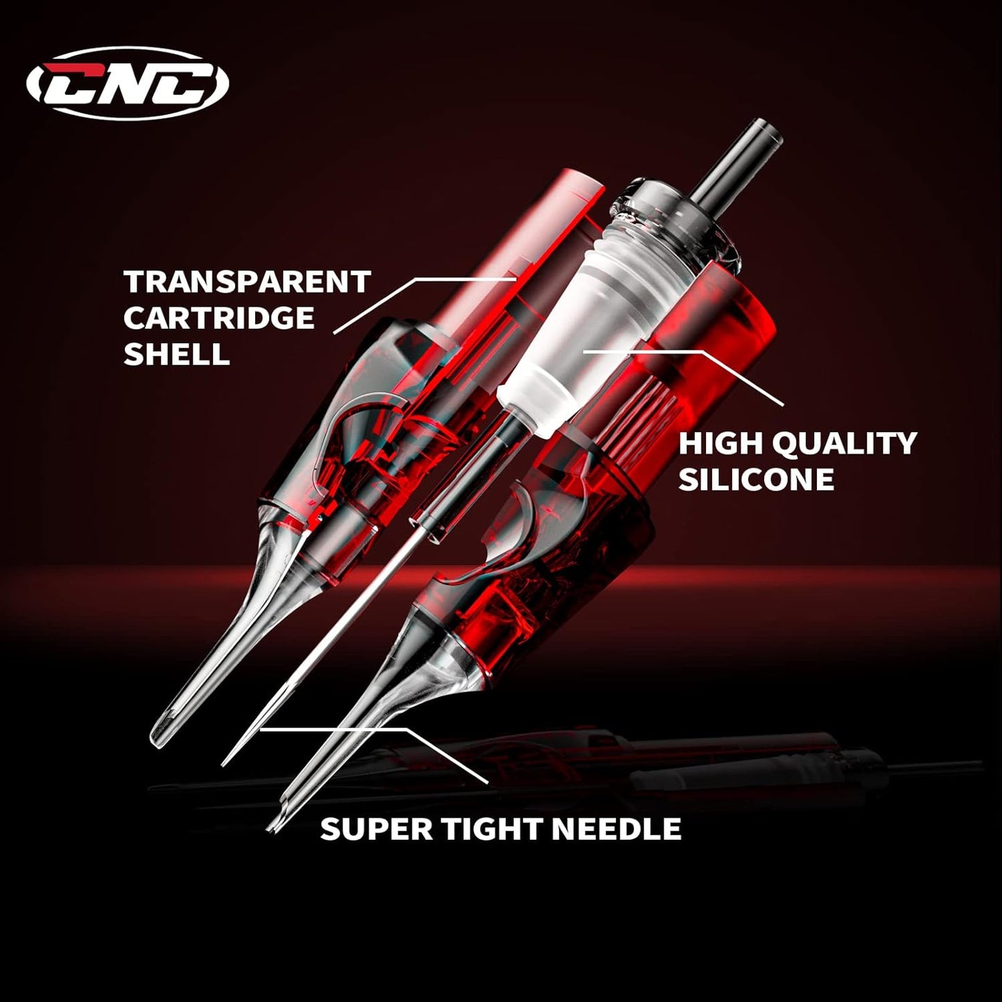 Set 40 ace de tatuat tip cartus, 4 tipuri modul ace 1203RL, 1205RL, 1207RL, 1209RL, din otel inoxidabil 316, pentru linii, contur, umplere, EN04X-40KIT-FF
