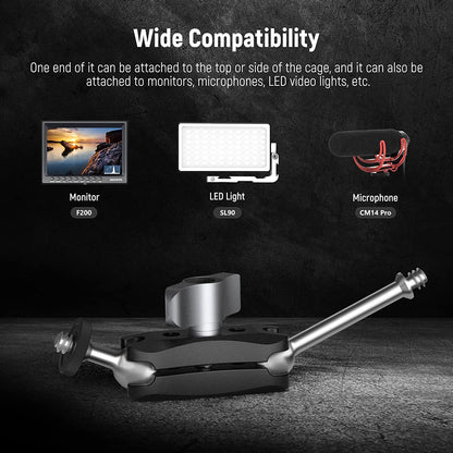 Suport mini magic arm cu cap cu bila dublu, cu surub 1/4", suport monitor de camp cu sarcina verticala maxima 2,4 kg, pentru microfon, lumina LED, display, Neewer ST45
