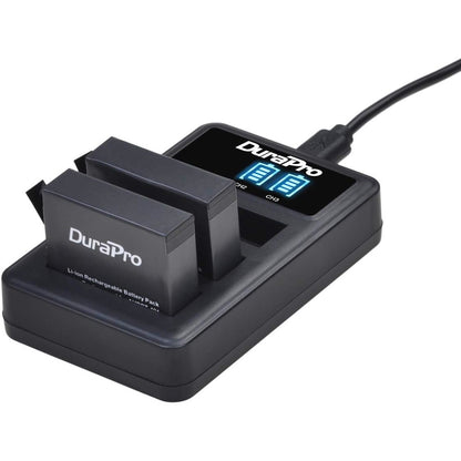 Set 3 acumulatori compatibili GoPro Hero 4, AHDBT-401 1680 mAh si incarcator USB LED cu 3 canale si afisaj LED, pentru camera de actiune