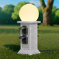 Priza de exterior decorativa, prelungitor cu 4 prize si lampa de gradina LED cu senzor de lumina, cablu de 3 m, impermeabil IP 44, priza de gradina 230V 16A cu aspect stalp de marmura