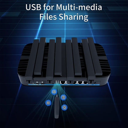 Router AX3000 4G LTE Cat6 cu Dual SIM, Wi‑Fi 6 Dual Band MU‑MIMO, porturi Gigabit LAN/WAN, USB 3.0, MESH usor, configurare rapida si securizata, deblocat, pentru internet mobil