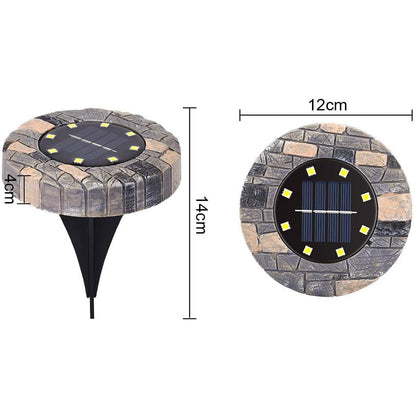 Pachet de 8 lampi solare pentru exterior, 8 LED-uri IP65, 600 mAh, pentru gradina, gazon, alee, curte