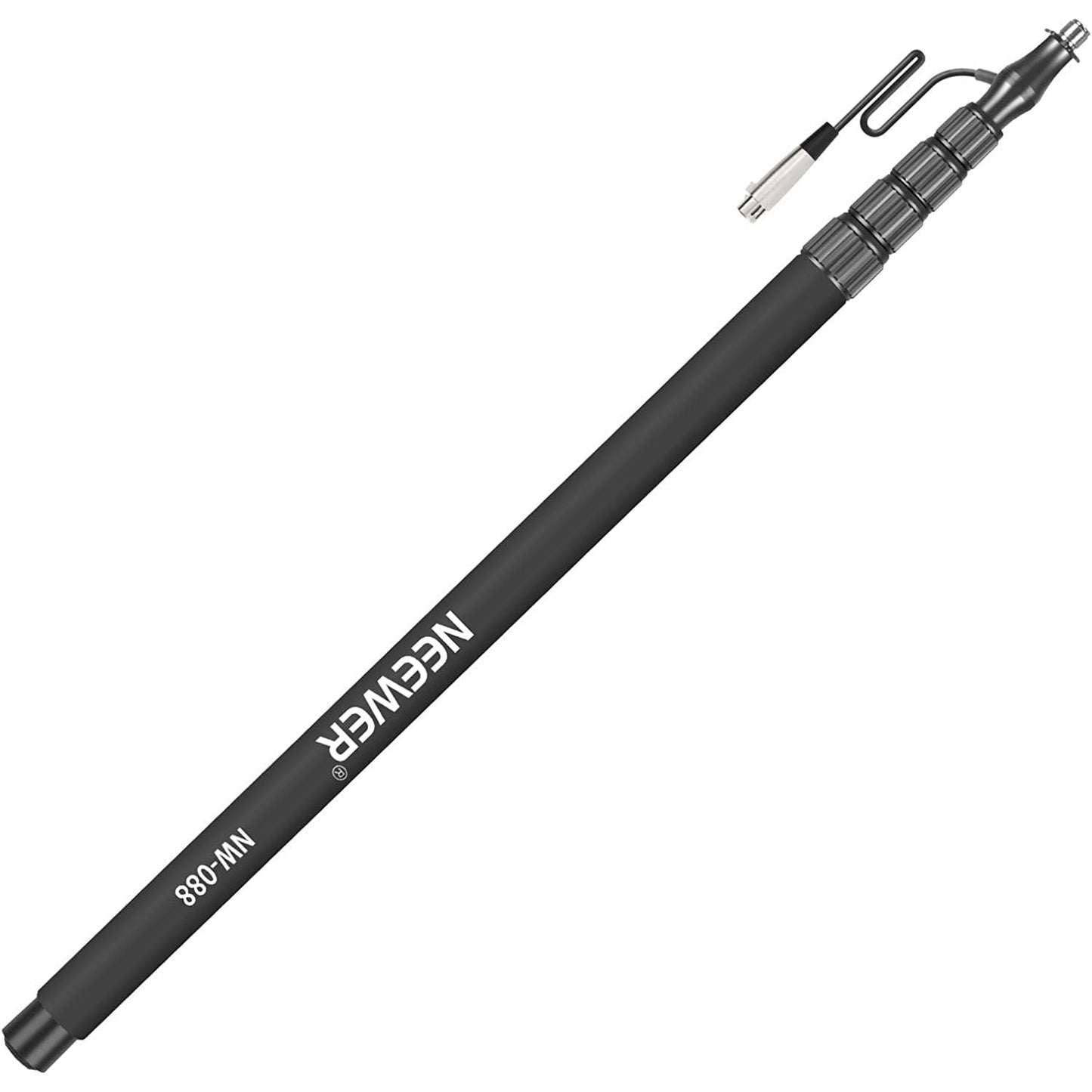 Suport pentru microfon, brat telescopic cu cablu XLR incorporat, de mana, extensibil 86-301 cm cu 5 segmente, blocare prin rasucire, maner din spuma, Neewer NW-088, negru
