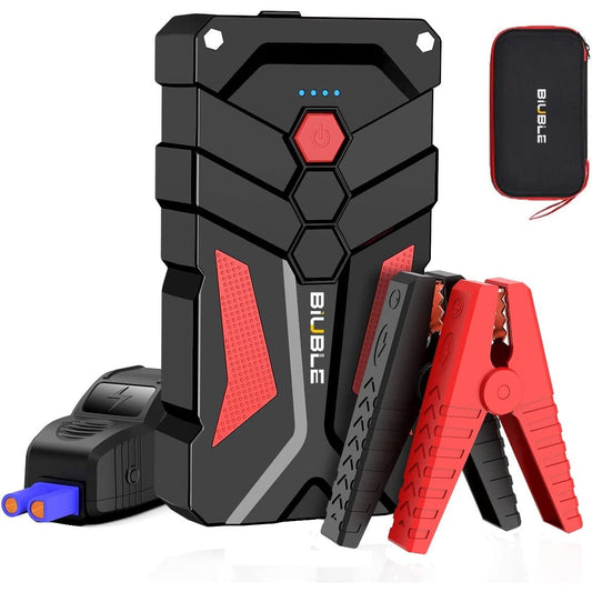 Starter auto, robot de pornire multifunctional 2000A, cu finctie de powerbank 21800 mAh 12V, cu lanterna LED si port USB, BiUBLE