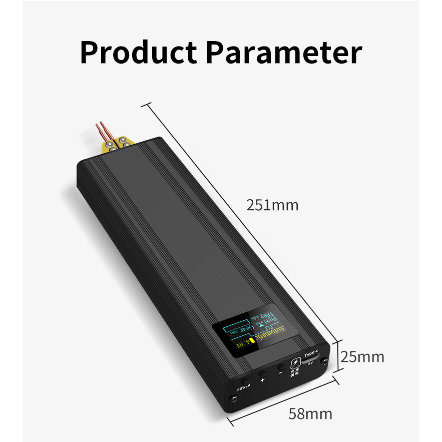 Aparat de sudura in puncte portabil, acumulator 5000mAh, 80 de niveluri, display OLED, mod automat si manual, pentru lipit baterii 18650/26650/32650
