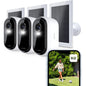 Camera de supraveghere Arlo Essential HD, set 3 bucati cu panouri solare, wireless, video 1080p, vedere nocturna, color cu lumina, senzor de miscare, alarma, audio bidirectional, compatibil Smart Home