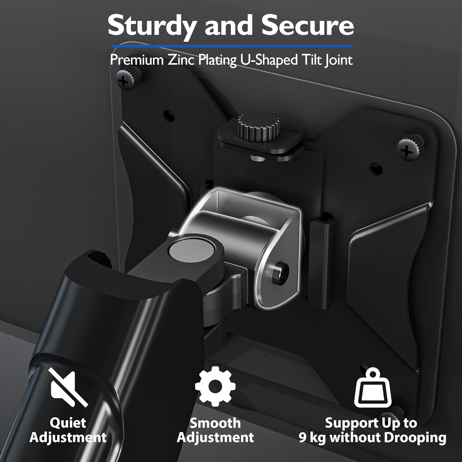 Suport 2 monitoare 13-32 inch, VESA 75/100 mm, greutate suportata pana la 9 kg, rotire 360°, inclinare 90°, amortizor cu gaz integrat, inaltime reglabila, prindere prin clema sau surub, negru
