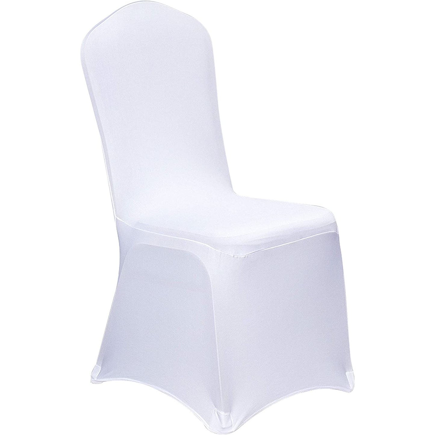 Set 50 de huse pentru scaune , Elastice, Din lycra, Albe