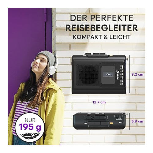Walkman KLIM K8 cu radio AM/FM, microfon si difuzor incorporate, functie inregistrare, portabil si usor de utilizat