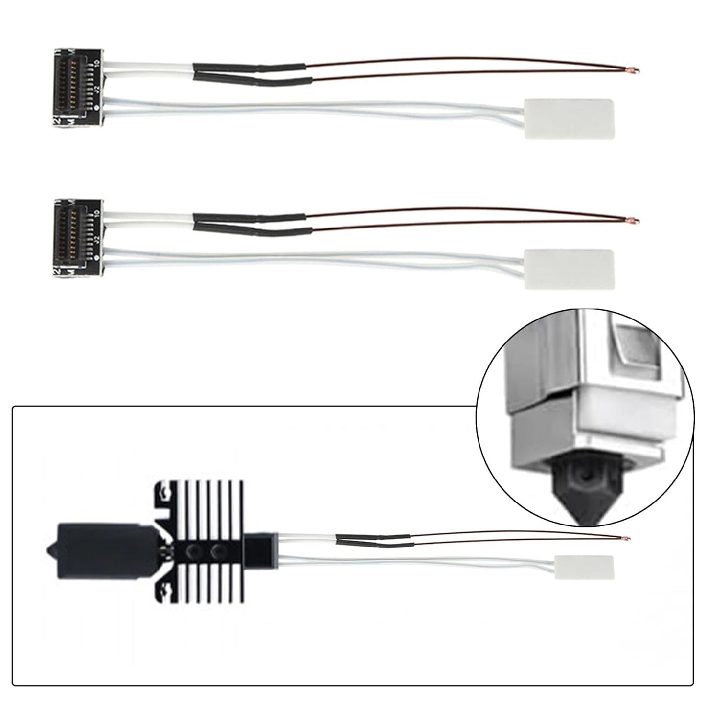 Set 2 incalzitoare ceramice si termistori pentru imprimanta 3D Bambu Lab P1P/P1S – termistor ceramic incalzire 24V 48W si senzor temperatura, compatibil PLA/ABS/PETG, performanta stabila si fiabila