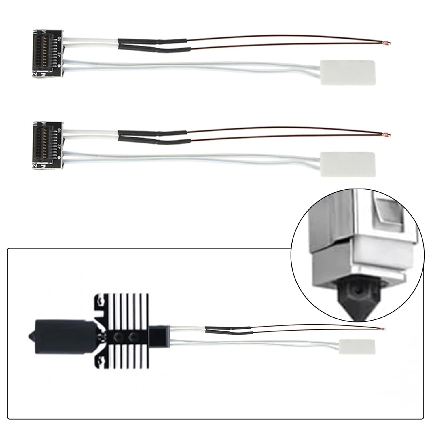 Set 2 incalzitoare ceramice si termistori pentru imprimanta 3D Bambu Lab P1P/P1S – termistor ceramic incalzire 24V 48W si senzor temperatura, compatibil PLA/ABS/PETG, performanta stabila si fiabila