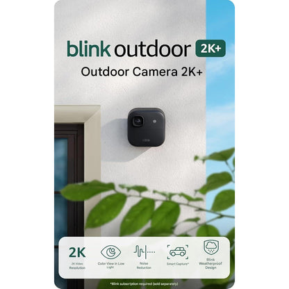 Set camera de supraveghere exterior Blink 2K+ + sonerie video inteligenta, sistem wireless de securitate, rezolutie 2K Ultra HD, vizualizare color in lumina scazuta, vedere nocturna in infrarosu, audio bidirectional, modul de baza de sincronizare inclus