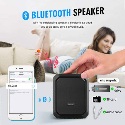 Megafon portavoce Bluetooth portabil, cu microfon headset, 18W, baterie 4400 mAh cu functie powerbank, slot card, impermeabil IPX5, pentru profesori, gid turistic, antrenor