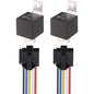 Set de 2 releu auto de 24V 40A, 5 pini, cu priza si fire, 2.5 x 3 cm, Gebildet JD2914
