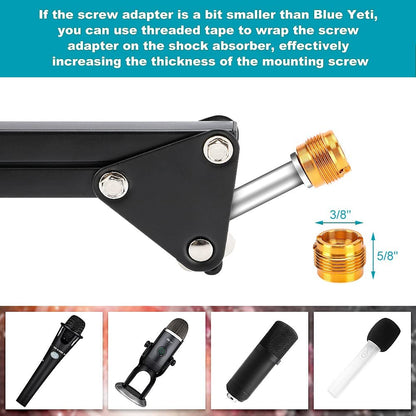 Set brat cu menghina cu suport pentru microfon, filtru pop, ring light LED USB, stand cu suport pentru telefon, Profesional, Ajustabil