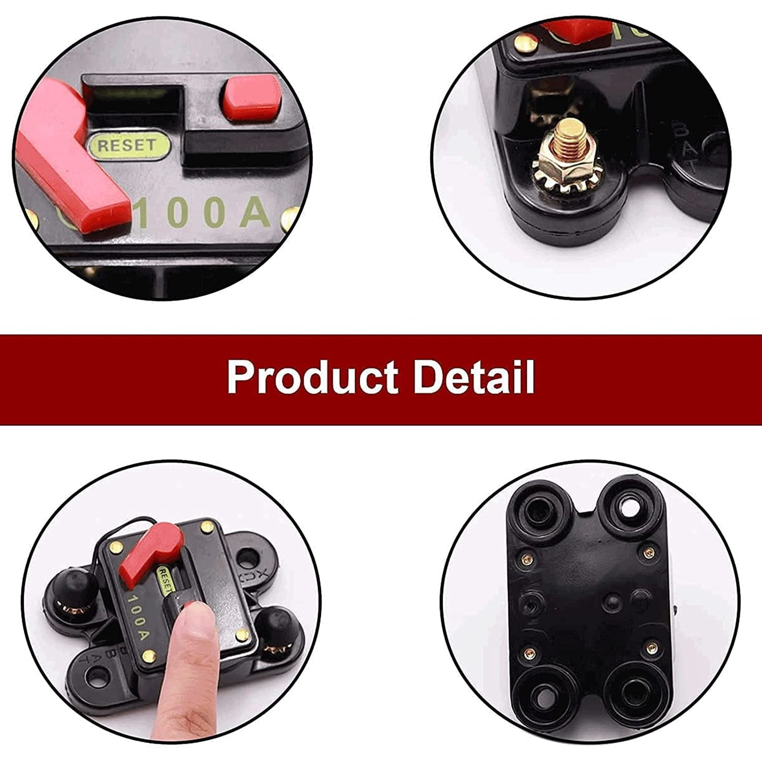 Intrerupator auto 12-84V, disjunctor 100A cu siguranta automata cu resetare manuala, pentru masina, caravana, barca, camion