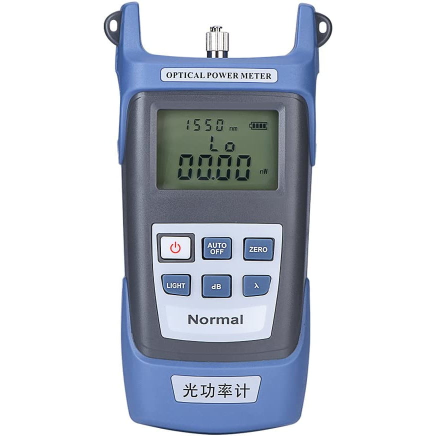 Tester cablu fibra optica, powermetru digital de inalta precizie, de la -70dBm la 10dBm, lungime de unda 850-1625 nm, indicator de putere dB, dBm, mW, uW, nW