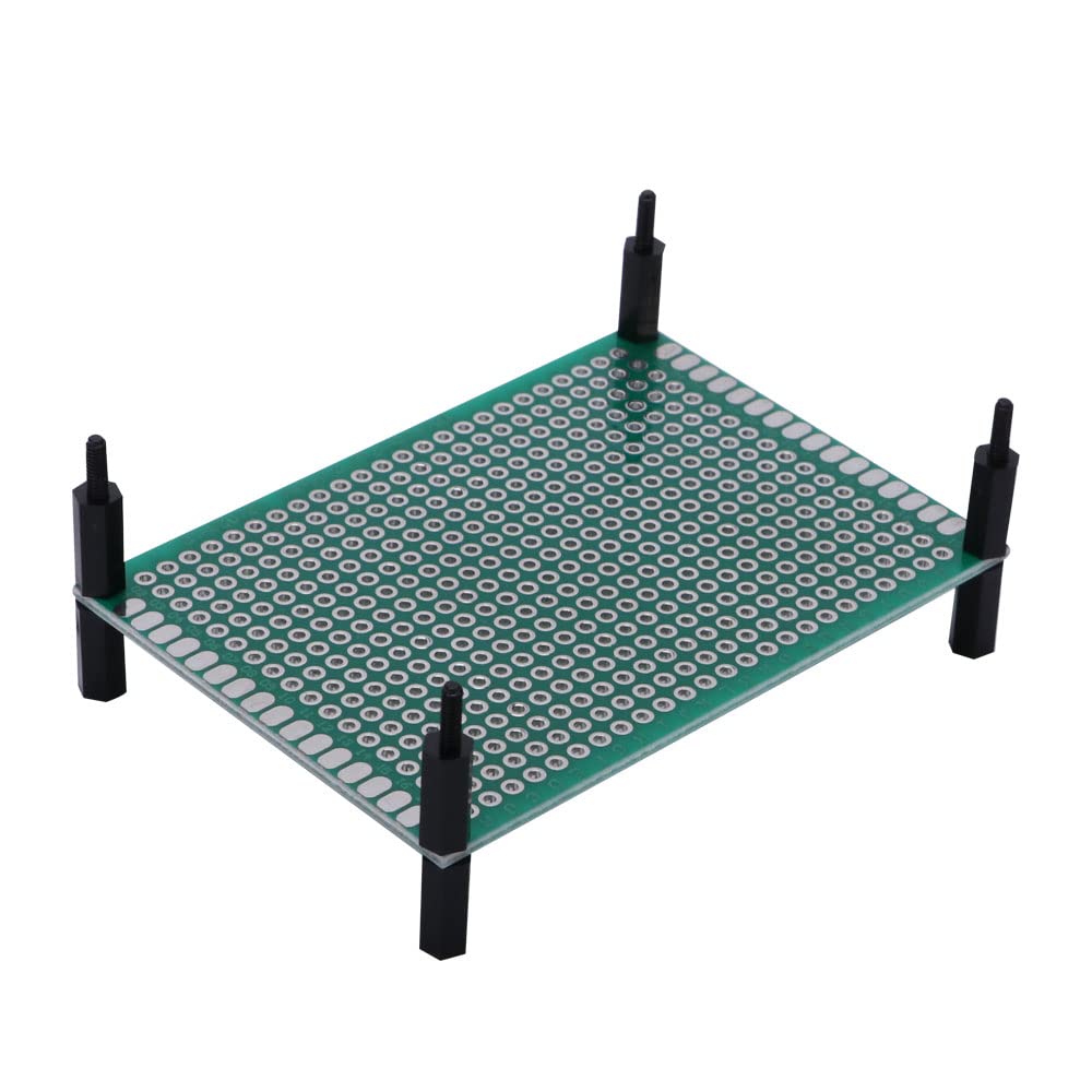 Kit prototipare PCB VooGenzek 75 piese, 20 placi PCB fata-verso 2.54 mm, conectori Header mascul/femela, terminale cu surub 2 si 3 pini, distantiere Nylon, pentru arduino si electronice DIY