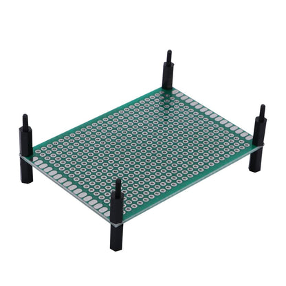 Kit prototipare PCB VooGenzek 75 piese, 20 placi PCB fata-verso 2.54 mm, conectori Header mascul/femela, terminale cu surub 2 si 3 pini, distantiere Nylon, pentru arduino si electronice DIY