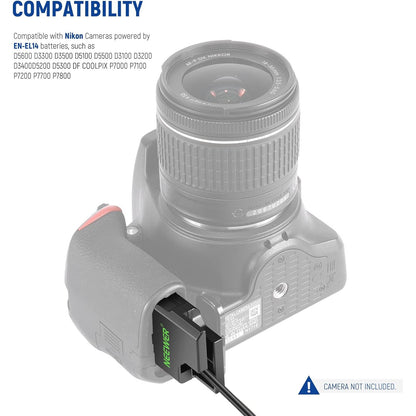 Acumulator dummy Neewer EN-EL14, set pentru alimentare continuă, 9V, compatibil Nikon