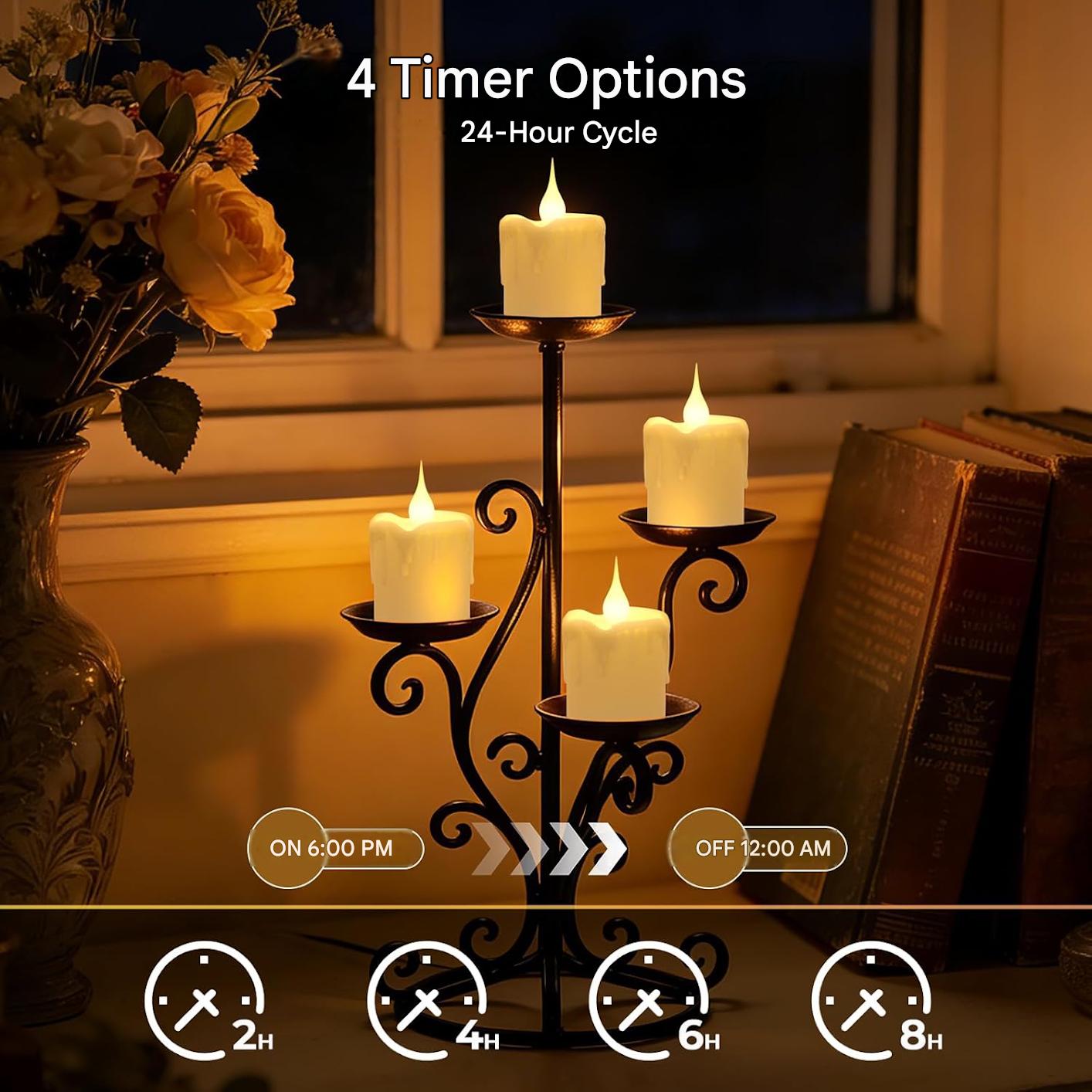 Lumanari LED reincarcabile set 6 buc, 200H autonomie, telecomanda, statie incarcare USB-C, timer 2/4/6/8H, flacara palpaitoare, lumina alb cald reglabila, decorative pentru nunta, petreceri, dormitor si sufragerie
