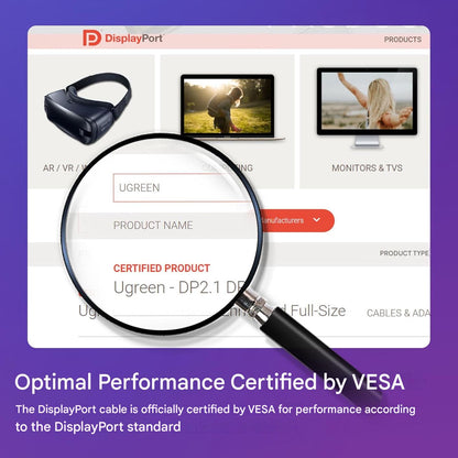 Cablu DisplayPort 2.1 UGREEN, VESA certificat, de 5 m, 16K@30Hz, 8K@240Hz, 4K@240Hz, 54Gbps, HDR, HDCP 2.2, DSC 1.2a, FreeSync & G-Sync, cablu DP gaming PC/monitor, compatibil DP 2.0/1.4