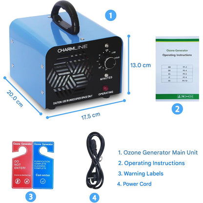 Generator profesional de ozon, 40000 mg/h, dezinfectare, purificator aer, eliminare rapida a mirosurilor in camere, masini si zone cu animale pentru spatii de pana la 300 m²