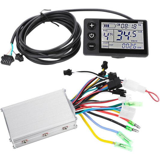 Controler universal pentru motor brushless 24V-36V 350W, cu display LCD, impermeabil, pentru bicicleta electrica, scuter electric