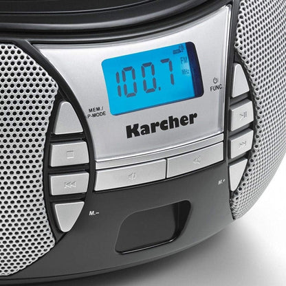 Radio portabil cu CD Player UKW/FM, AUX & Jack casti, alimentare pe baterii sau la retea – Sistem audio compact practic pentru acasa si calatorie, negru