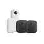 Set 2 camere de supraveghere Blink Outdoor 4 + sonerie video Blink, Wireless, Full HD 1080p, compatibila cu Alexa, vedere nocturna IR, audio bidirectional, detectare miscare si persoane, IP65, modul de sincronizare inclus