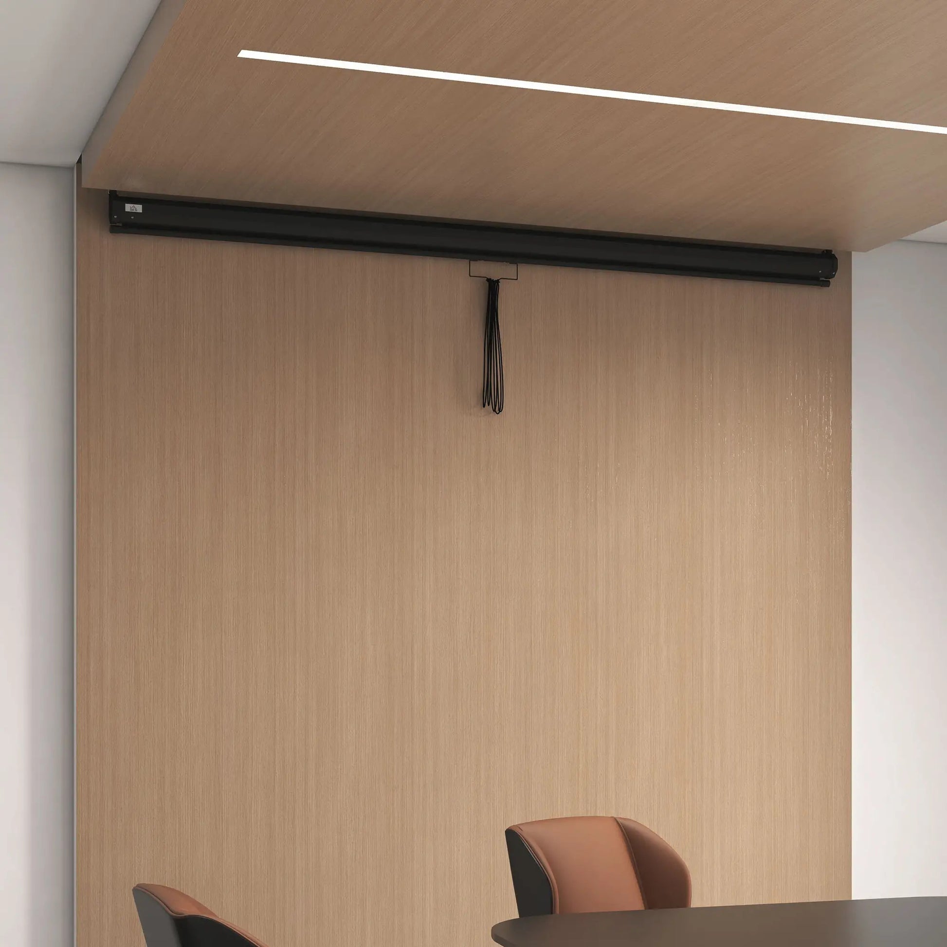 Ecran de proiectie pentru videoproiector, retractabil, 120 Inch, Format 16:9/4:3, 244x183 cm, Reglabil, Compact, Montare pe tavan sau pe perete, Negru