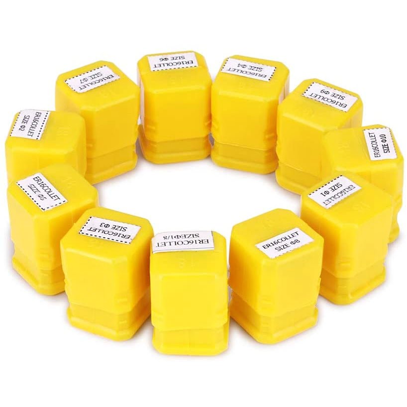 Set de bucse elastice ER16 de 11 piese, domeniu de prindere de la 1mm la 10mm