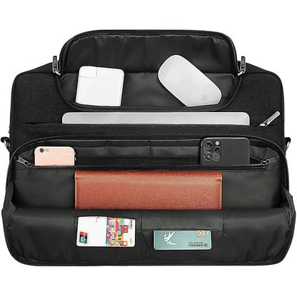 Geanta laptop DOMISO 15-15,6 inch, impermeabila, curea umar detasabila, neagra, 430x305x57mm
