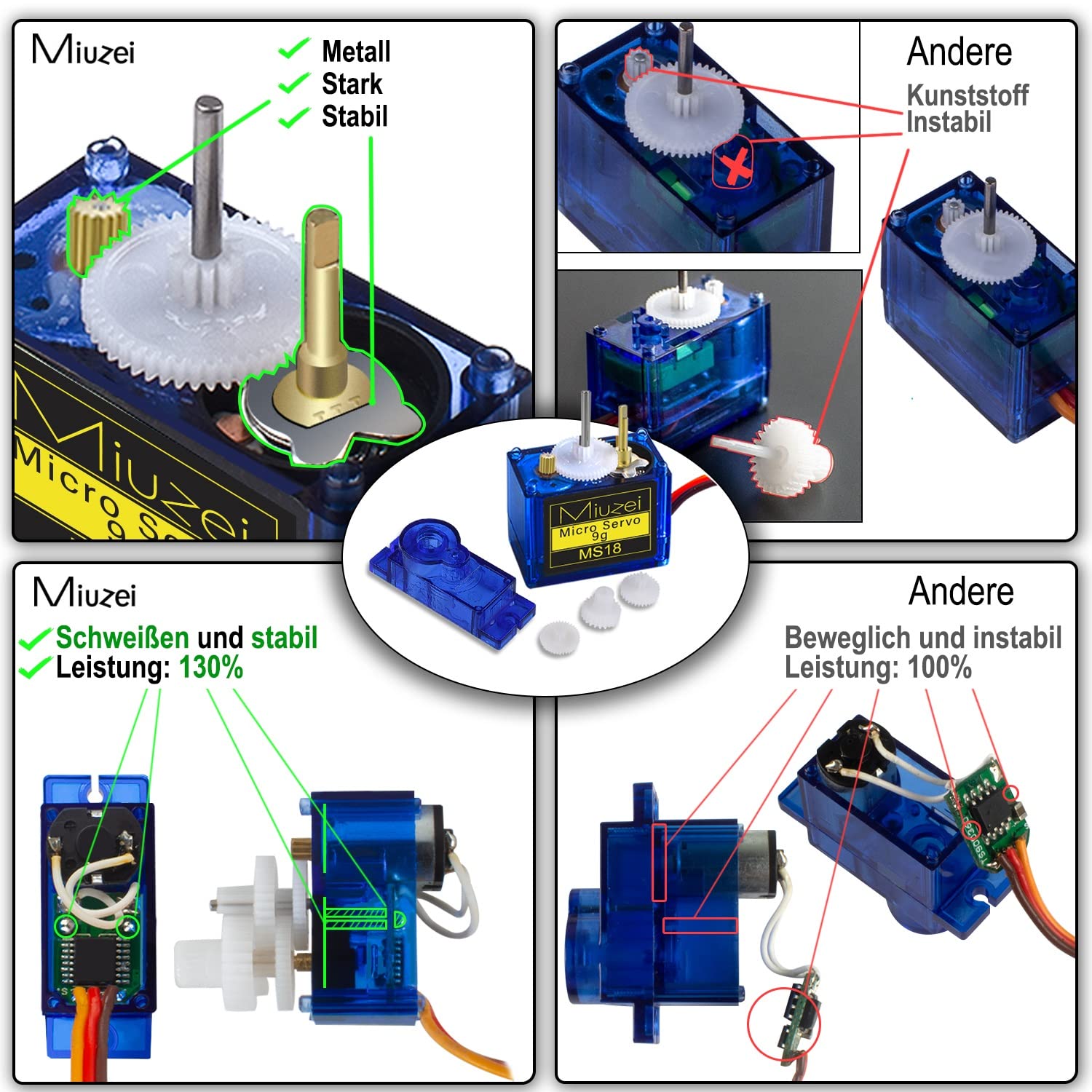 Kit servomotor SG90 9G, 10 bucati, 4.8V - 6.0V, unghi operare 0°-180°, pentru masina RC, Robot, Elicopter, Avion