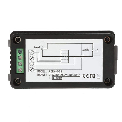 Panelmetru combinat, Wattmetru digital de panou cu transformator inclus, AC80-260V, 100A, Multimetru, Voltmetru, Ampermetru, PZEM-022