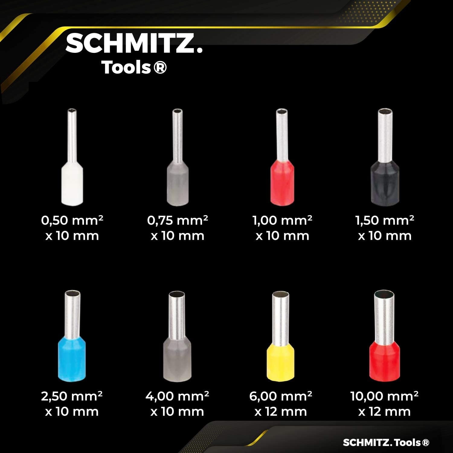 Set cleste de sertizare pini conectori profesional cu 1.800 bucati terminale conductori, 0.5-10 mm