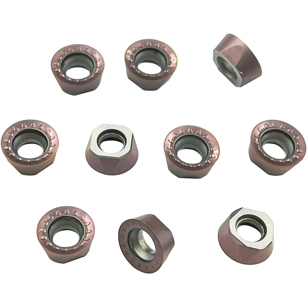 Set cutit de strung cu placute amovibile rotunde, 11 piese de strunjit din carbura RPMT10T3 MOE si bara de 16 mm/100 mm, multifunctional