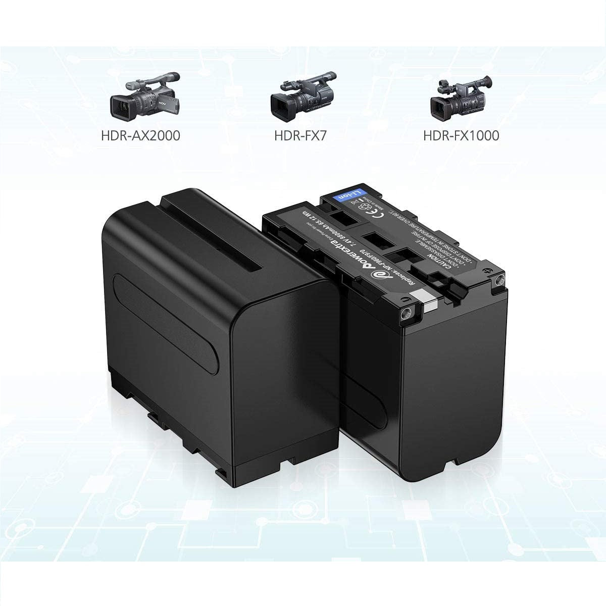 Set 2 acumulatori 8800mAh, Incarcator dublu cu LCD, compatibil cu Sony NP-F970 F960 F930 F950, Sony DCR-VX2100 DSR-PD150 DSR-PD170 HDR-AX2000 HDR-FX7 HDR-FX1000