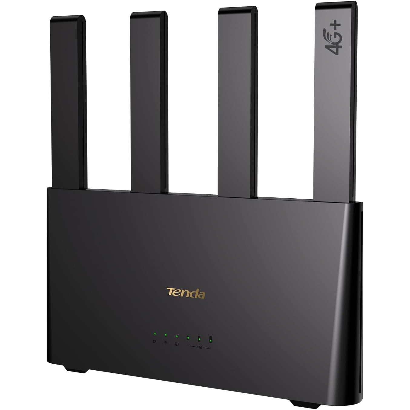 Router 4G+ LTE Tenda 4G08, Dual-Band AC1200, Cat6 pana la 300 Mbps, Slot Nano SIM, 4 antene externe, porturi Gigabit LAN/WAN, MU-MIMO, Mesh WiFi+, OpenVPN, Plug & Play, control prin aplicatie, negru