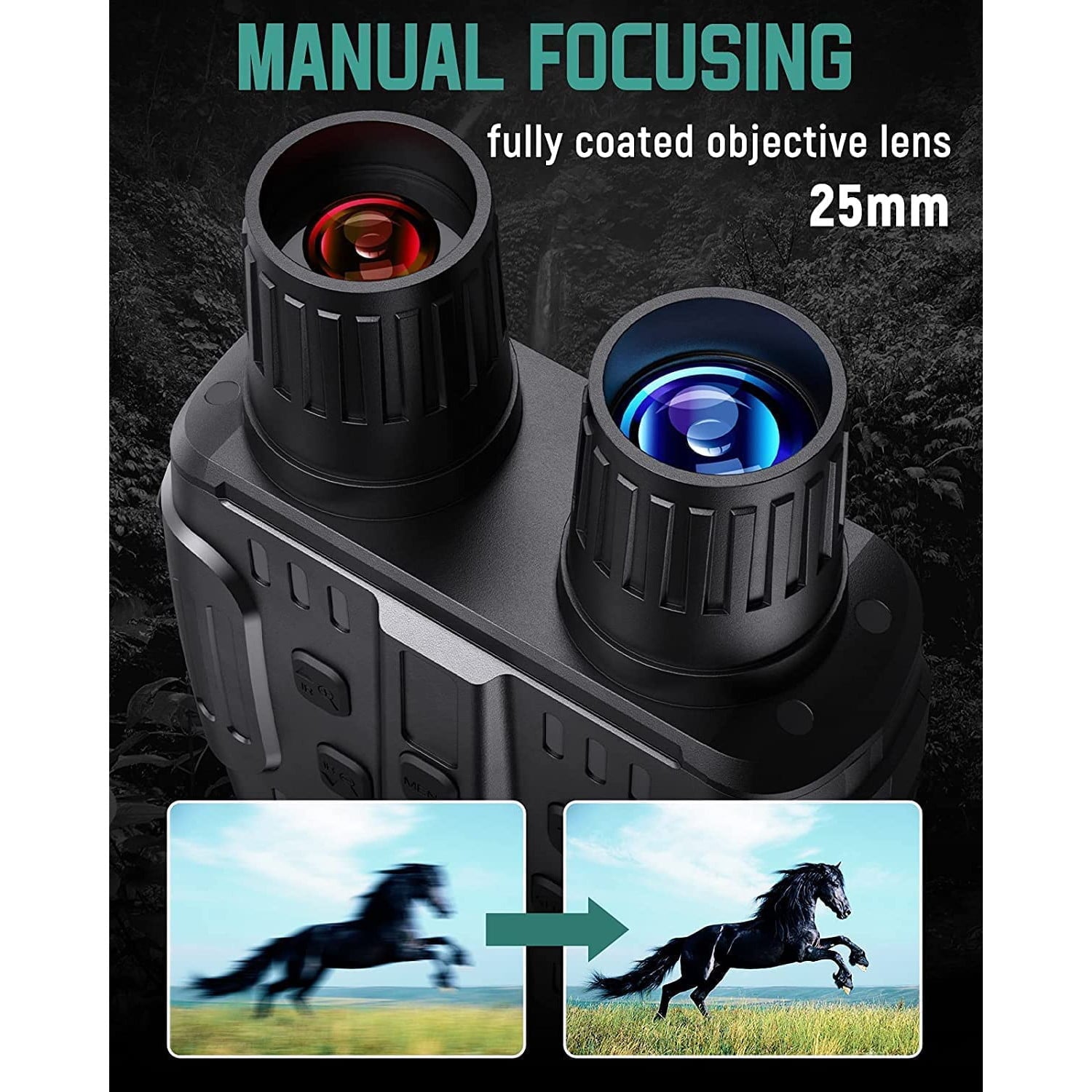 Binoclu digital nightvision cu ecran de 2.31inch, raza de actiune 300 m, infrarosu cu 7 nivele, mod de filmare HD si fotografiere, slot card, pentru vanatoare, observare pasari