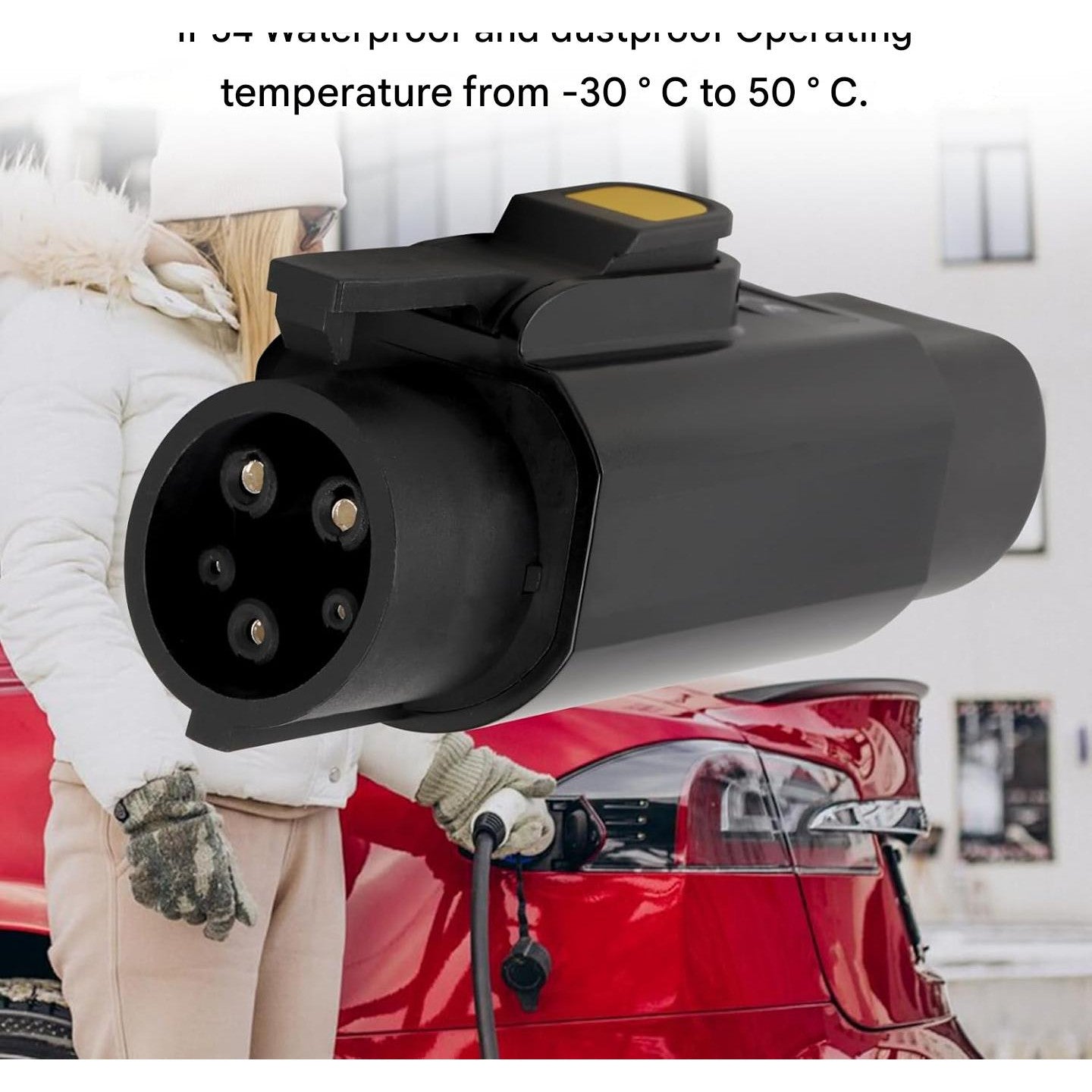 Adaptor mufa EV de la Type 2 la Type 1, adaptor de la IEC 62196 la SAE J1772, 32A, pentru masini electrice/hibride, monofazic ID produs: 3579
